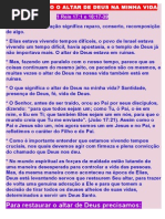 Restaurando o Altar de Deus Na Minha Vida