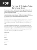 Strategic Planning of Emirates Airline Commerce Essay