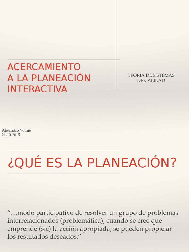 Planeacion Interactiva | PDF | Planificación | Conceptos psicologicos