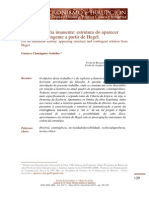 Gustavo Chataignier - Por Uma História Imanente Estrutura Do Aparecer e Relação Contingente A Partir de Hegel