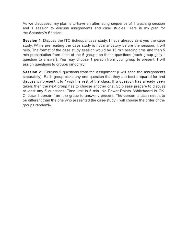 ITC-Echoupal Case Study Discussion Plan | PDF