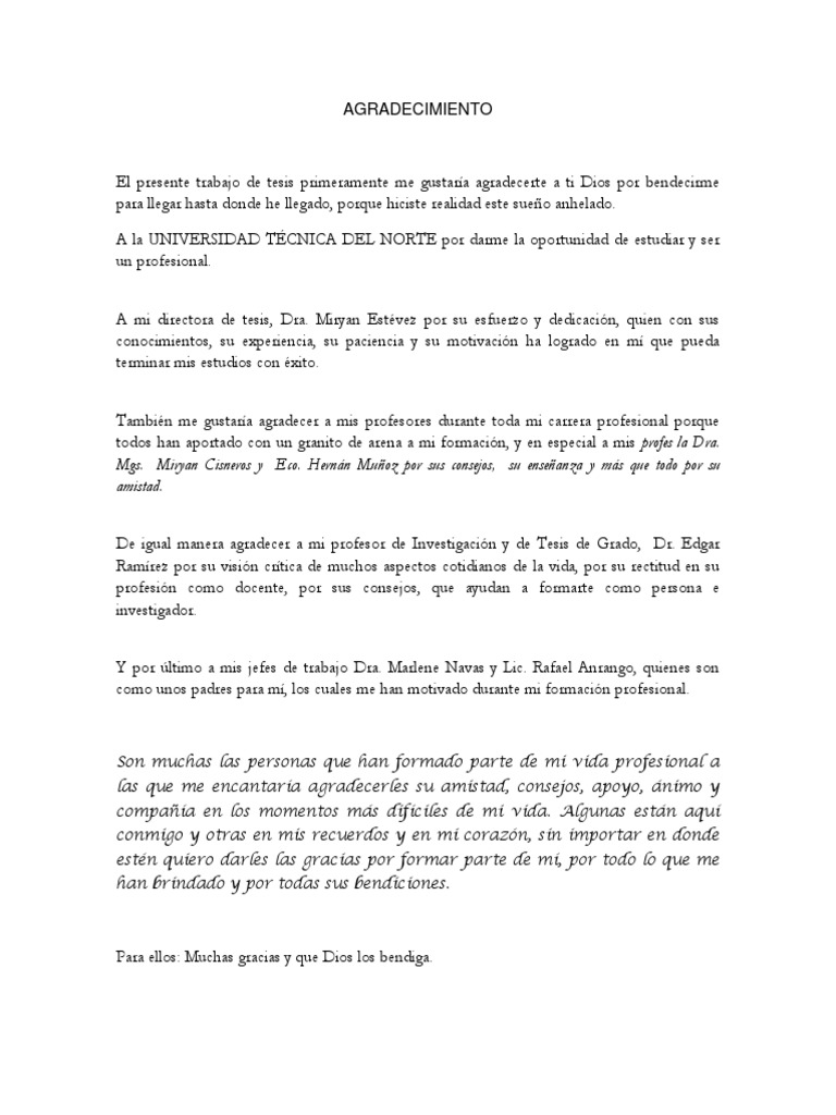 Agradecimientos de Tesis Profesional | PDF | Salud y bienestar