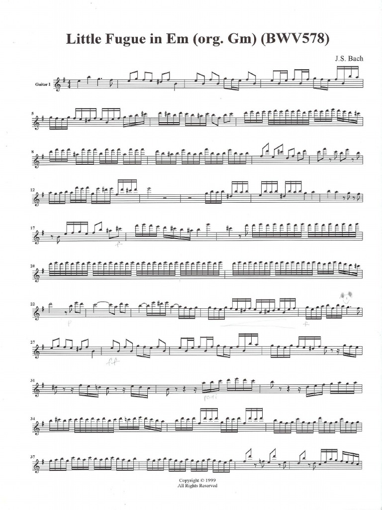 Fugue In G Minor Bwv 578 Pdf Pdf