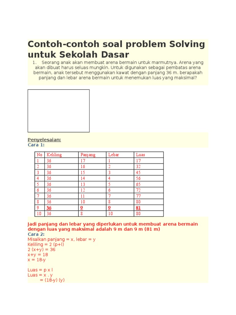 22++ Contoh soal problem solving matematika smp dan penyelesaiannya information