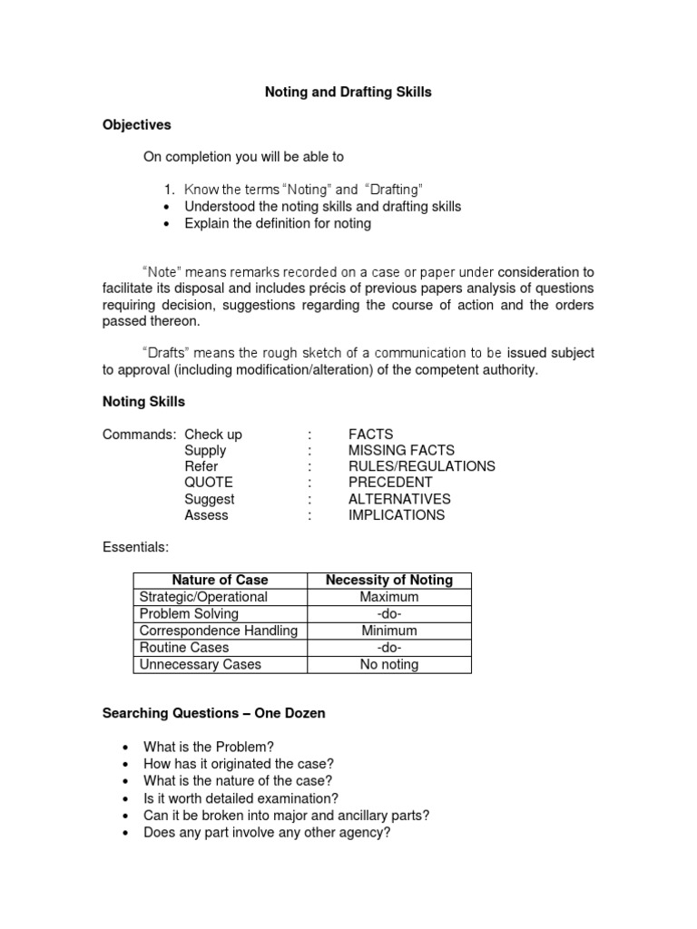 Noting & Drafting Mastery Guide | PDF