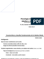 NOTAS Clase 4 Adultez y Vejez. Psicolog a Del Desarrollo II