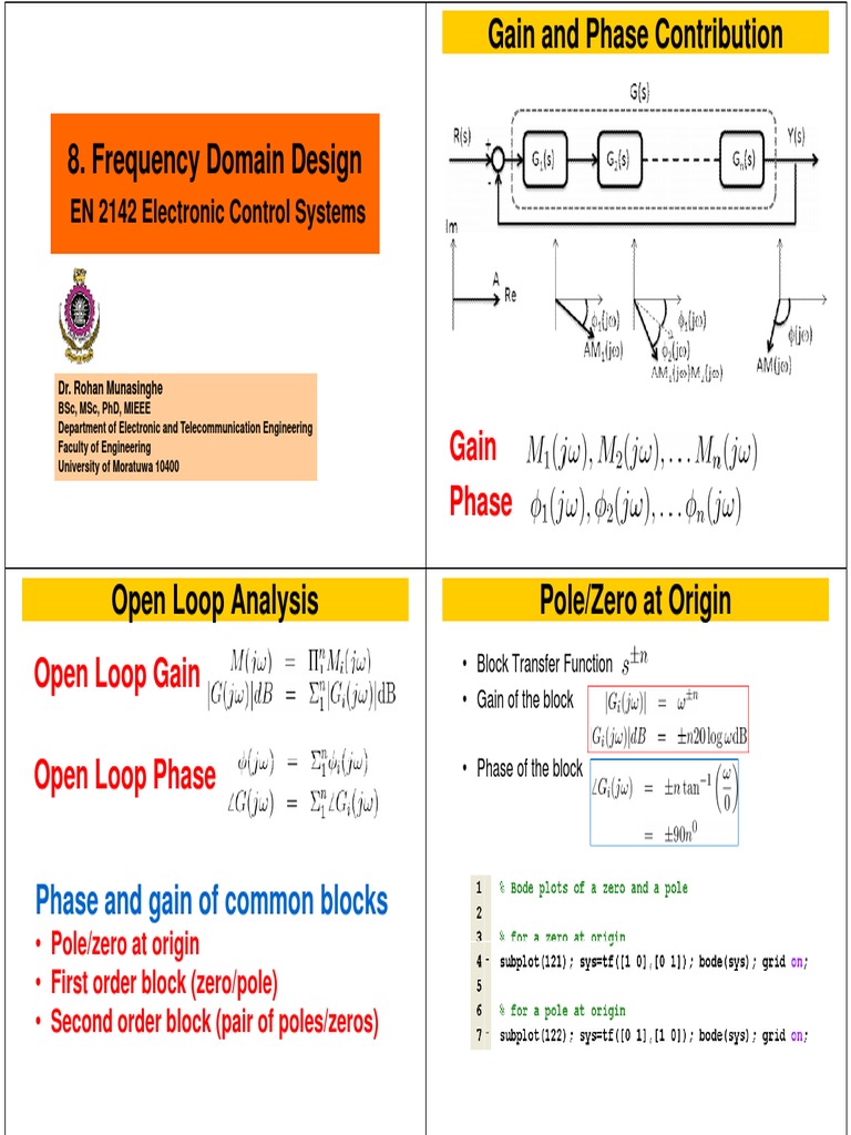 Frequency Domain Design in Control Systems | PDF