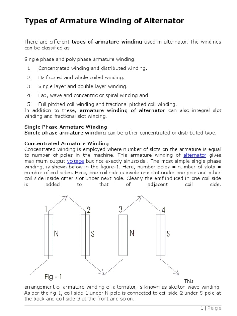 Armature Winding PDF Electrical Components Physics