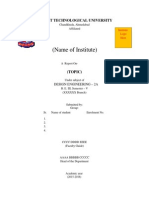 Format of The Report For De-2 (A)