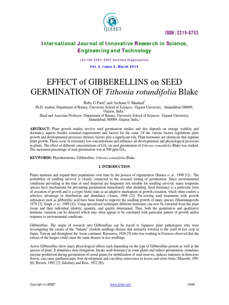 Effect of Gibberellins