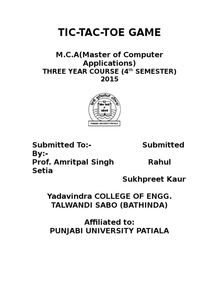 Game Tic Tac Project | PDF | Java (Programming Language) | Computer Program