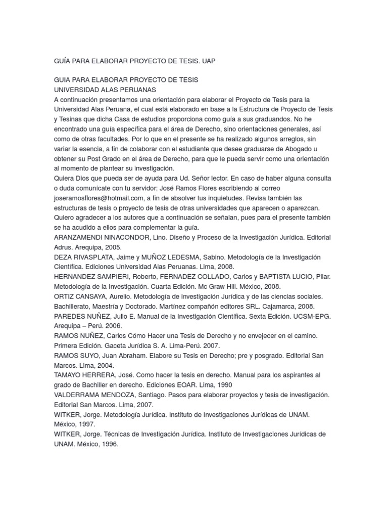 Guía para Proyecto de Tesis en Derecho | PDF | Hipótesis | Science