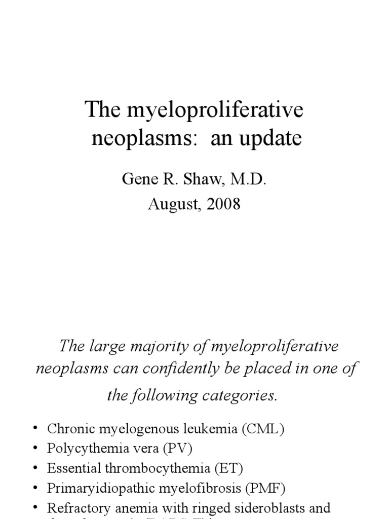 #27 Myeloproliferative Update | PDF | Clinical Medicine | Diseases And ...