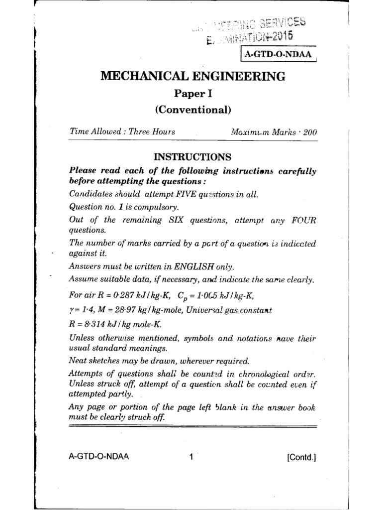 Conventional Mech I | PDF