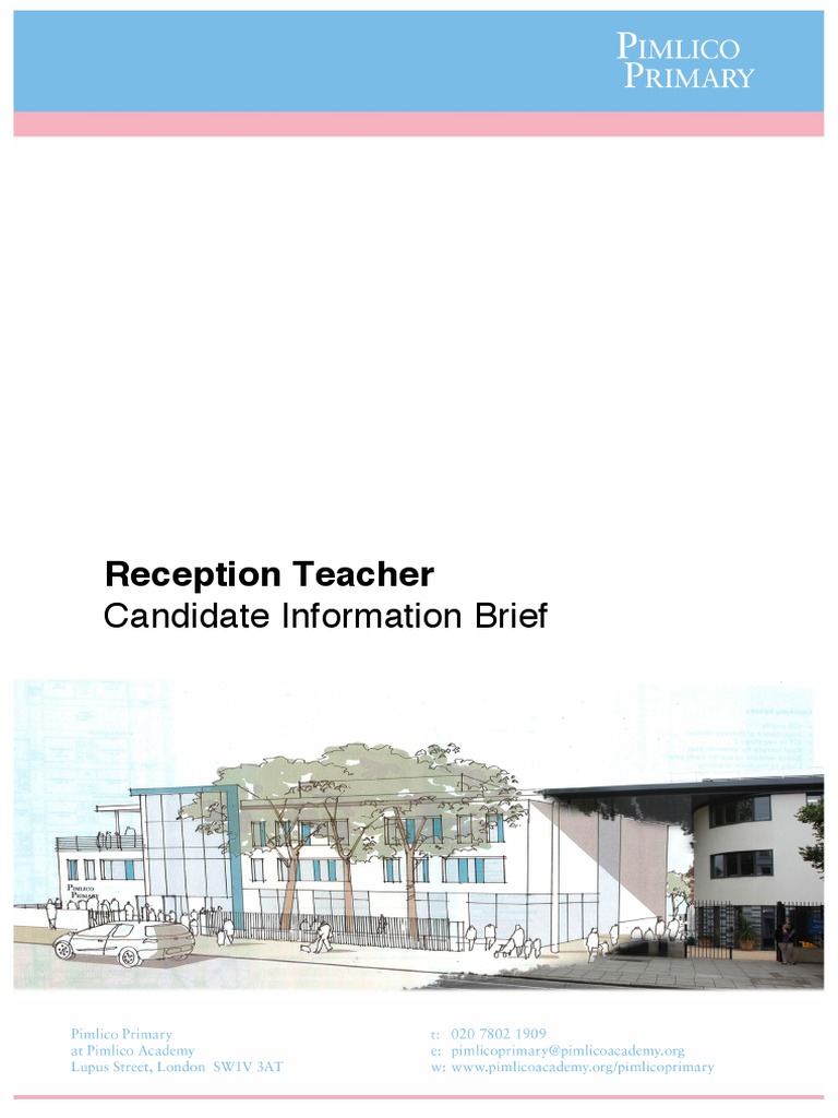 Reception Teacher Candidate Information Brief PDF Teachers