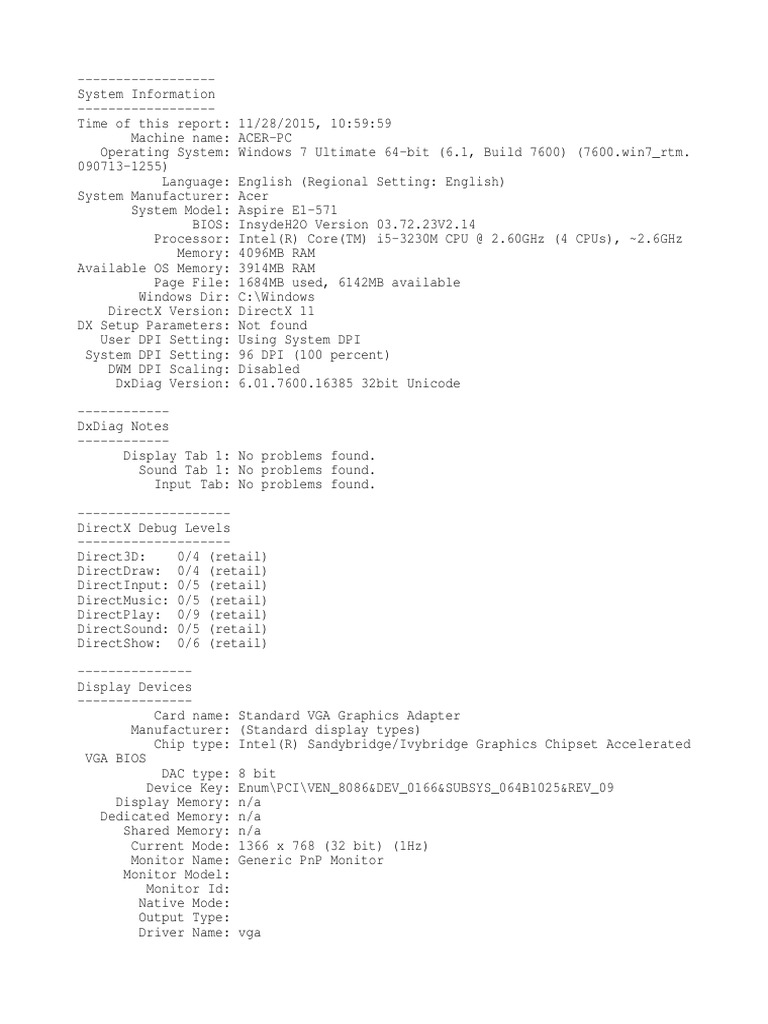 What Is Dxdiag.Txt File? , How to create a DxDiag and MSInfo file – ISGT