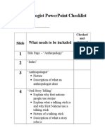 Anthropologist Powerpoint Checklist