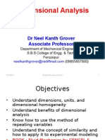 Dimensional Analysis: DR Neel Kanth Grover Associate Professor