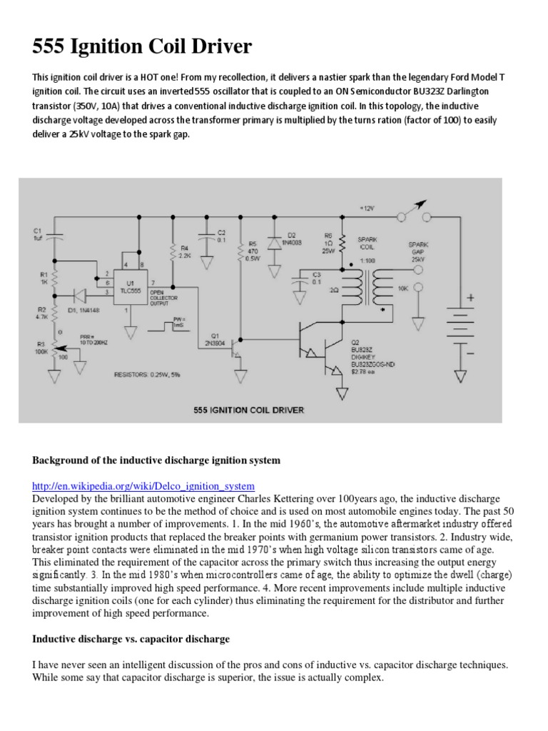 555 Ignition Coil Driver Ignition System Inductor