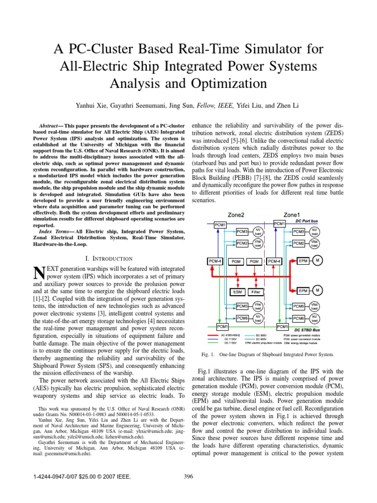 All Electric Ship Integrated Power Systems PDF | PDF | Science ...