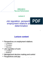 HRM-20012 Pay and Performance Lecture 3: Job Regulation Perspectives