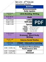 Bryant Class Schedule 2015-2016