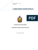 Boletn Mensual de Comercio Exterior de Bolivia a Diciembre de 2014