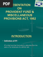 Presentation On PF Misc Provision Acts 1952