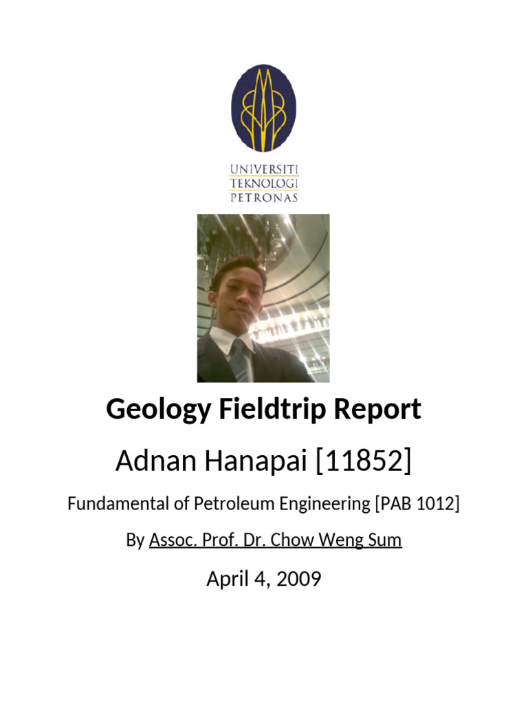 Fundamentals On Petroeum Engineering - Geology Field Trip Report | PDF ...
