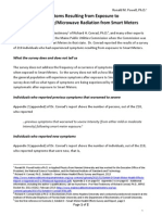 Symptoms Resulting From Exposure To Radiofrequency/Microwave Radiation From Smart Meters