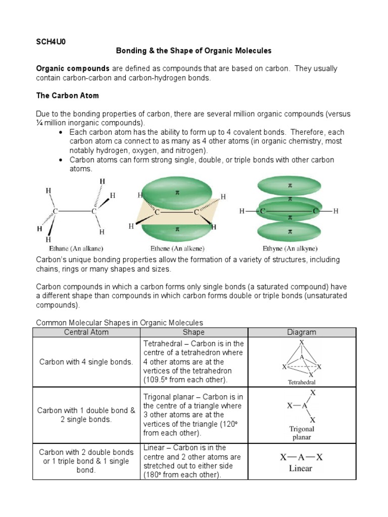 Shapes of Organic Molecules Explained | PDF | Teaching Methods ...