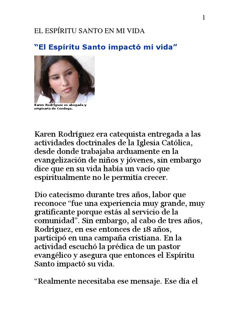 El Espíritu Santo en Mi Vida | PDF | Iglesia Católica | espíritu Santo
