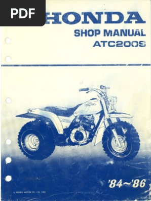HONDA ATC200X サービスマニュアル HONDA ATC200X サービスマニュアル Honda Service Manual 86-87 ATC