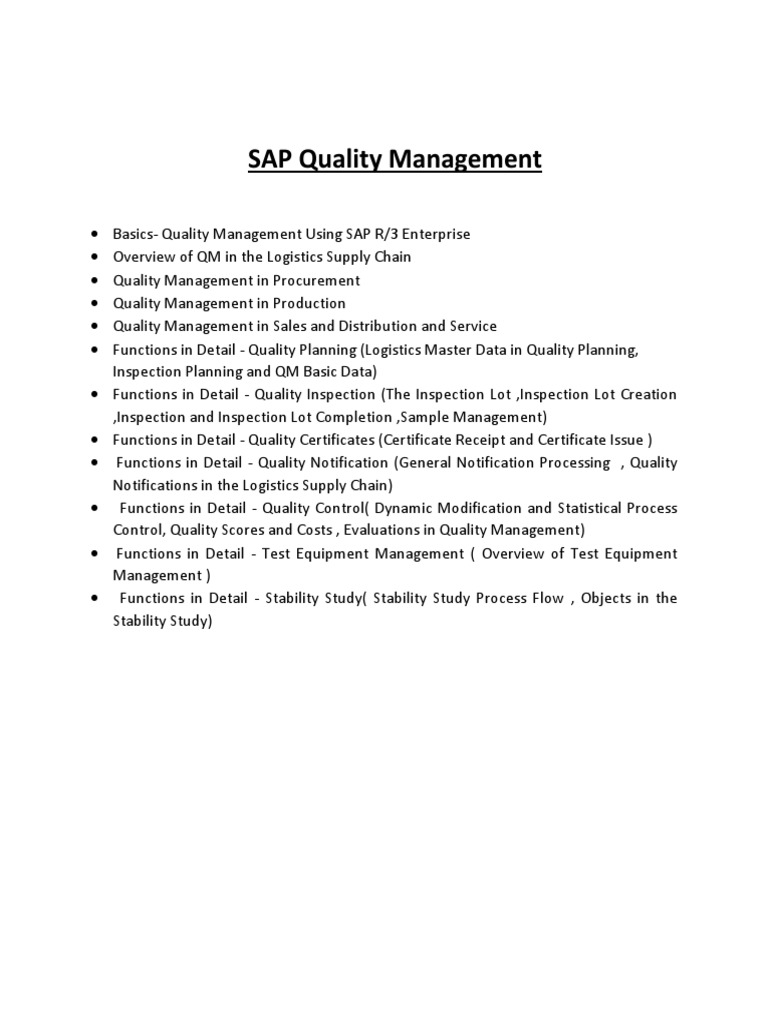 QM Training | PDF
