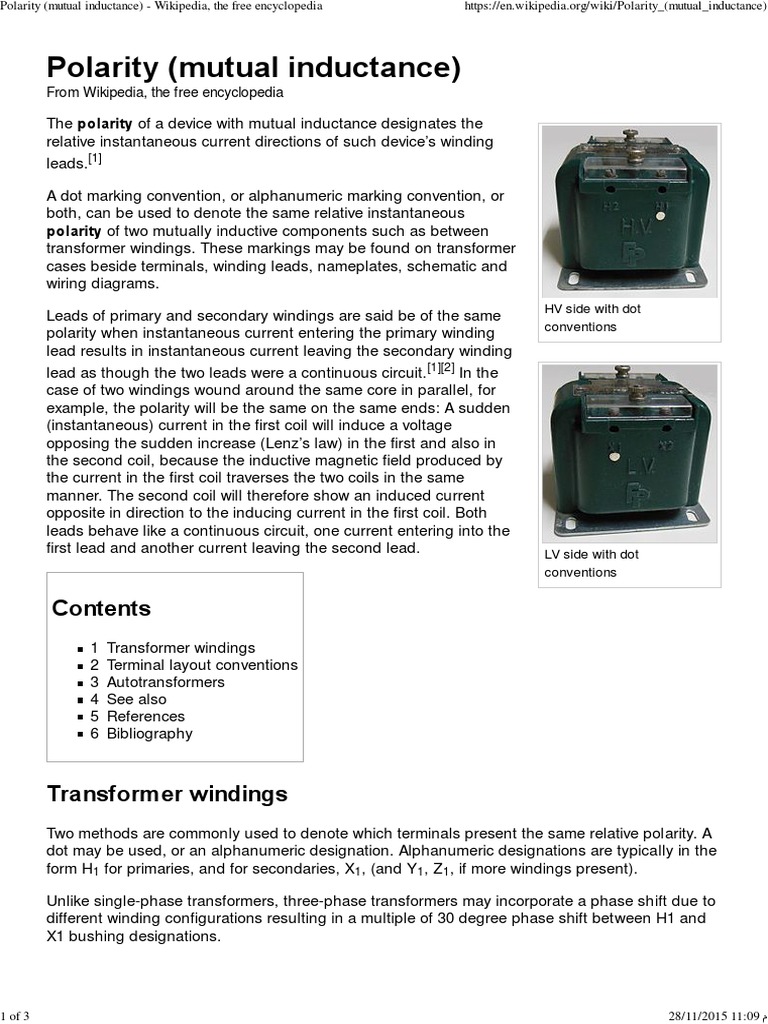 Polarity (Mutual Inductance  Magnetic Devices  Inductor