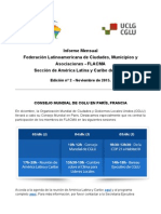 Informe Mensual Federación Latinoamericana de Ciudades, Municipios y Asociaciones - FLACMA Sección de América Latina y Caribe de CGLU