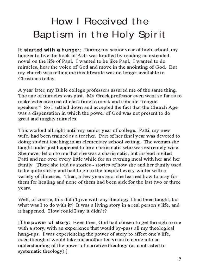 Baptism in The Holy Spirit | PDF | Glossolalia | Baptism
