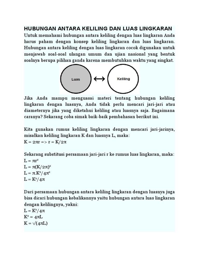 Contoh Soal Komunikasi Matematis Smp Materi Lingkaran