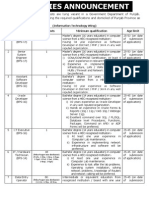 (Information Technology Wing) Sr. # Name of Post No. of Posts Minimum Qualification Age Limit