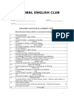 Global English Club: English Language Placement Test