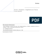 Cent cinquante années de « réception » hégélienne en France