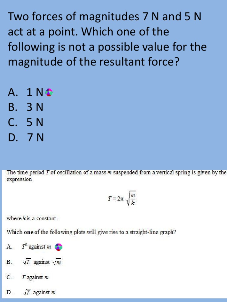 Physics Questions on Forces and Scalars | PDF