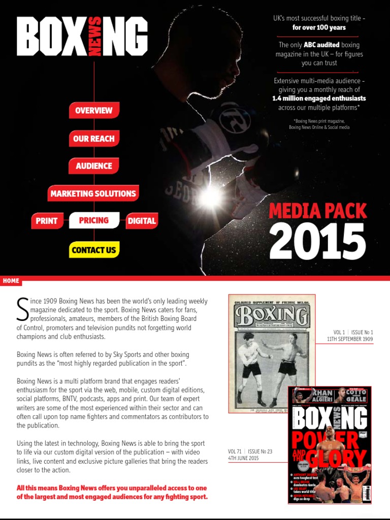 Boxing News Media Pack 2015 | PDF | Advertising | Magazines