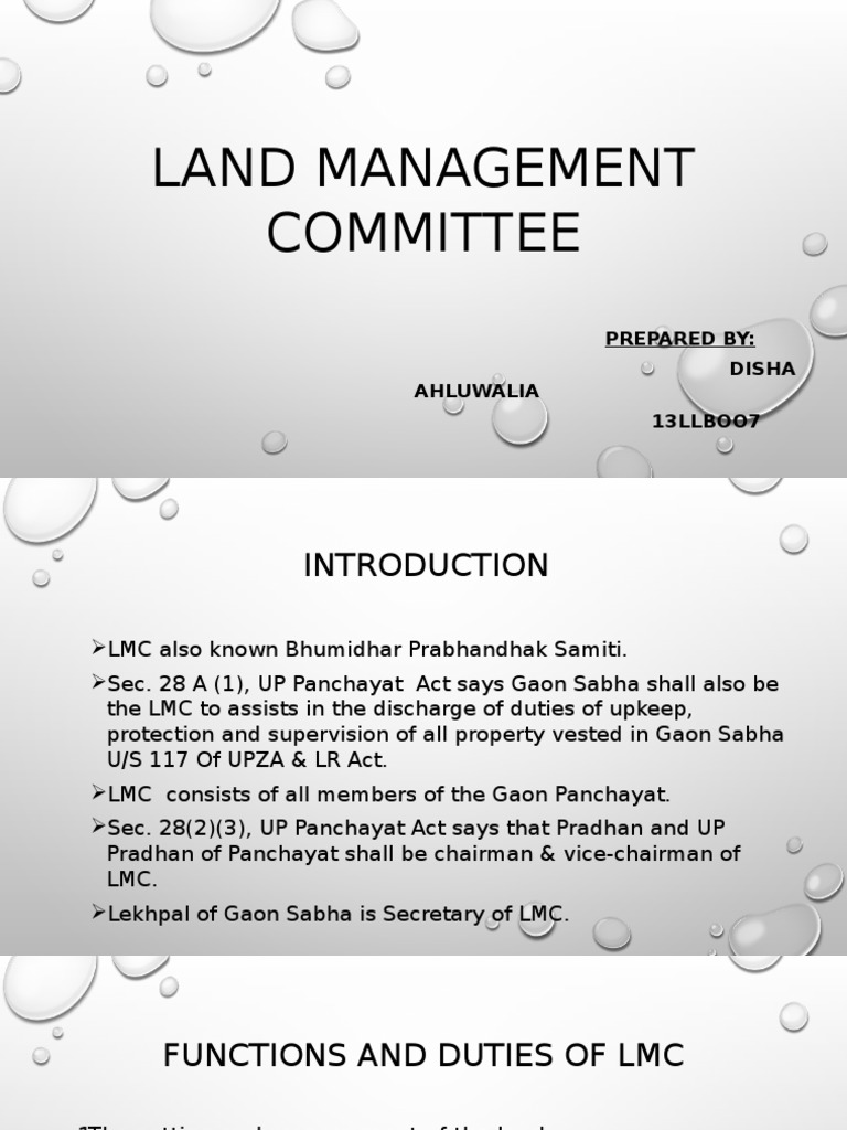 Land Management Committee PDF Public Law Virtue