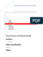 Urban Stress and Mental Health: Authors Date of Publication Share
