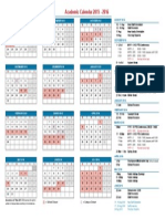 Academic Calendar 2015 - 2016: AUGUST 2015 September 2015 OCTOBER 2015