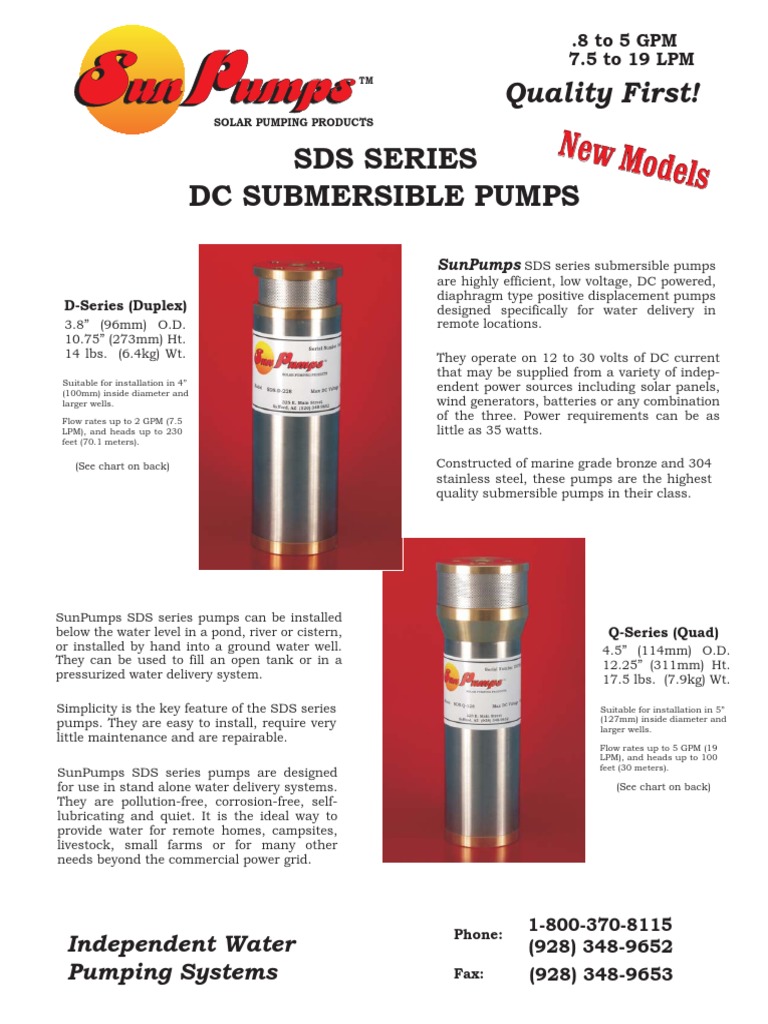 SunPumps SDS Series Overview | PDF | Science & Mathematics | Technology ...