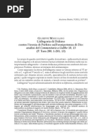 L'allegoria Di Didimo Contro L'ironia Di Porfirio Sull'onnipotenza Di Dio: Analisi Del Commentario A Giobbe 10, 13 (P. Tura 280, 1-281, 13)