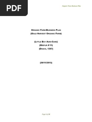 Organic Farm Business Plan