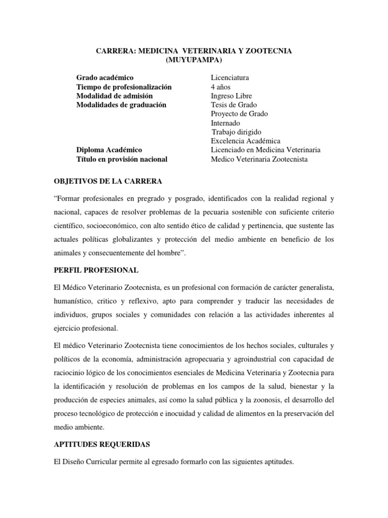 Medicina Veterinaria y Zootecnia UBA | PDF | Medicina Veterinaria ...